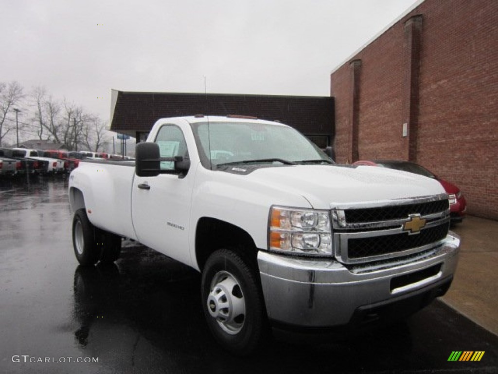 2012 Silverado 3500HD WT Regular Cab 4x4 Dually - Summit White / Dark Titanium photo #1