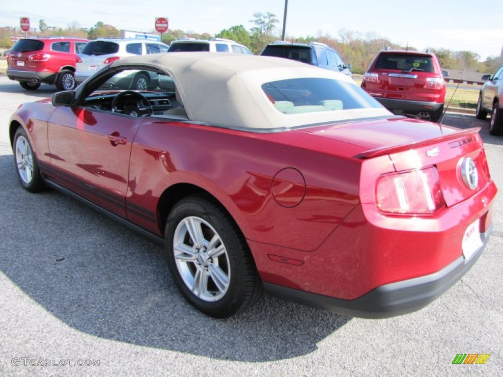 2010 Mustang V6 Convertible - Red Candy Metallic / Stone photo #18