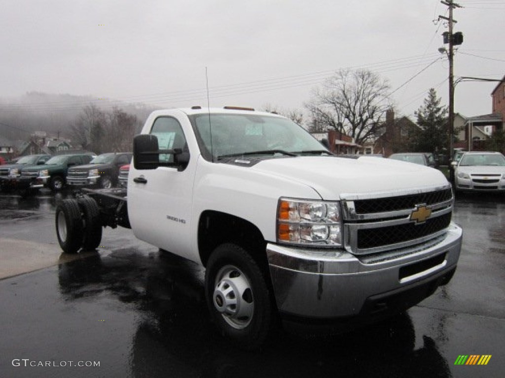 2012 Silverado 3500HD WT Regular Cab 4x4 Chassis - Summit White / Dark Titanium photo #1