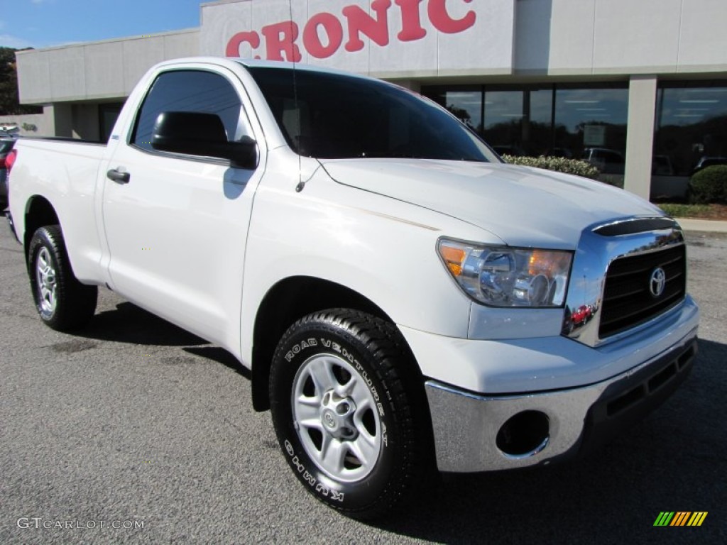 2008 Tundra SR5 Regular Cab - Super White / Beige photo #1