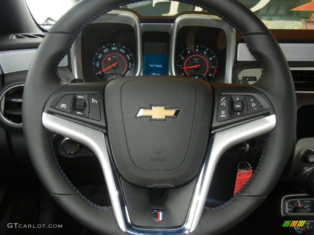 2012 Chevrolet Camaro LT 45th Anniversary Edition Coupe Jet Black Steering Wheel Photo #56832872