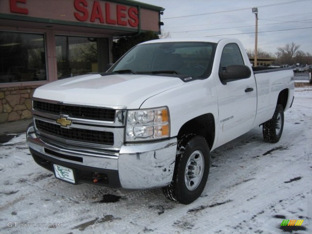 2008 Silverado 2500HD LT Regular Cab 4x4 - Summit White / Ebony Black photo #1