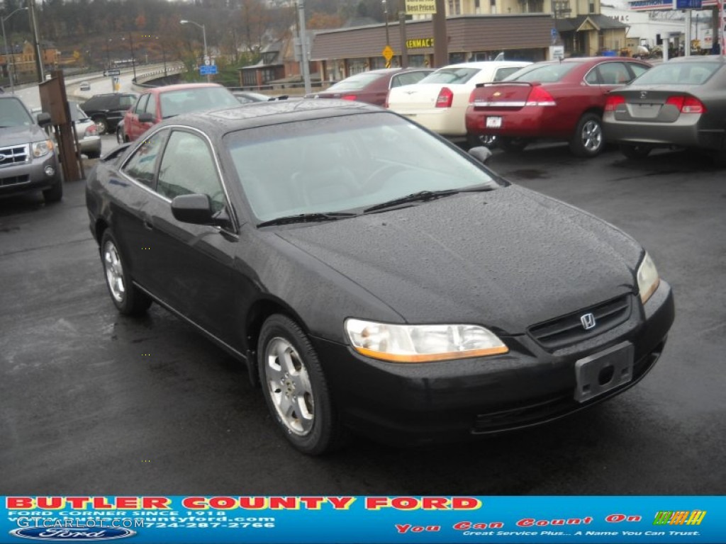 1999 Accord EX V6 Coupe - Flamenco Black Pearl / Charcoal photo #18