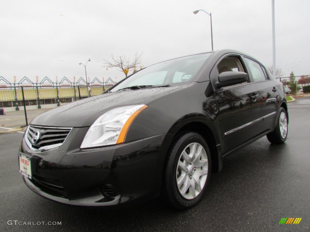 2011 Sentra 2.0 S - Super Black / Beige photo #1