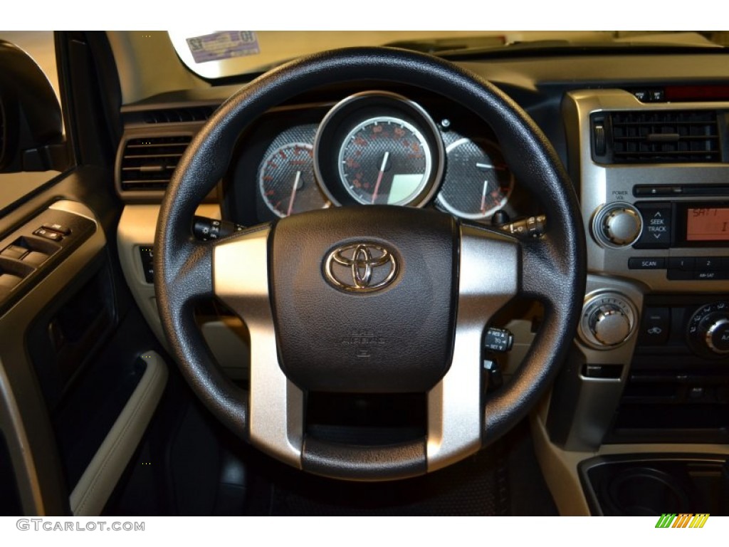 2011 Toyota 4Runner SR5 Sand Beige Leather Steering Wheel Photo #56842046