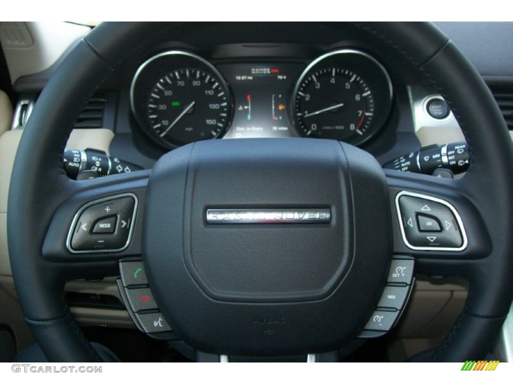 2012 Land Rover Range Rover Evoque Coupe Pure Almond/Espresso Steering Wheel Photo #56844302