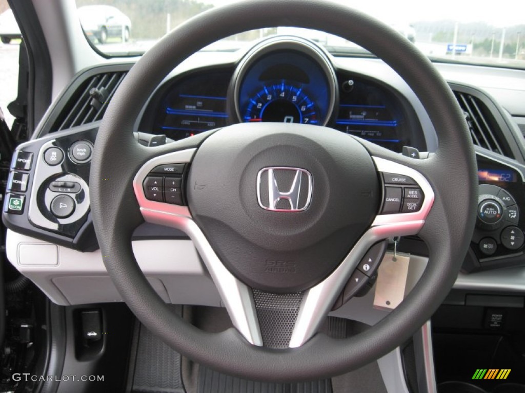 2011 Honda CR-Z Sport Hybrid Gray Fabric Steering Wheel Photo #56844691