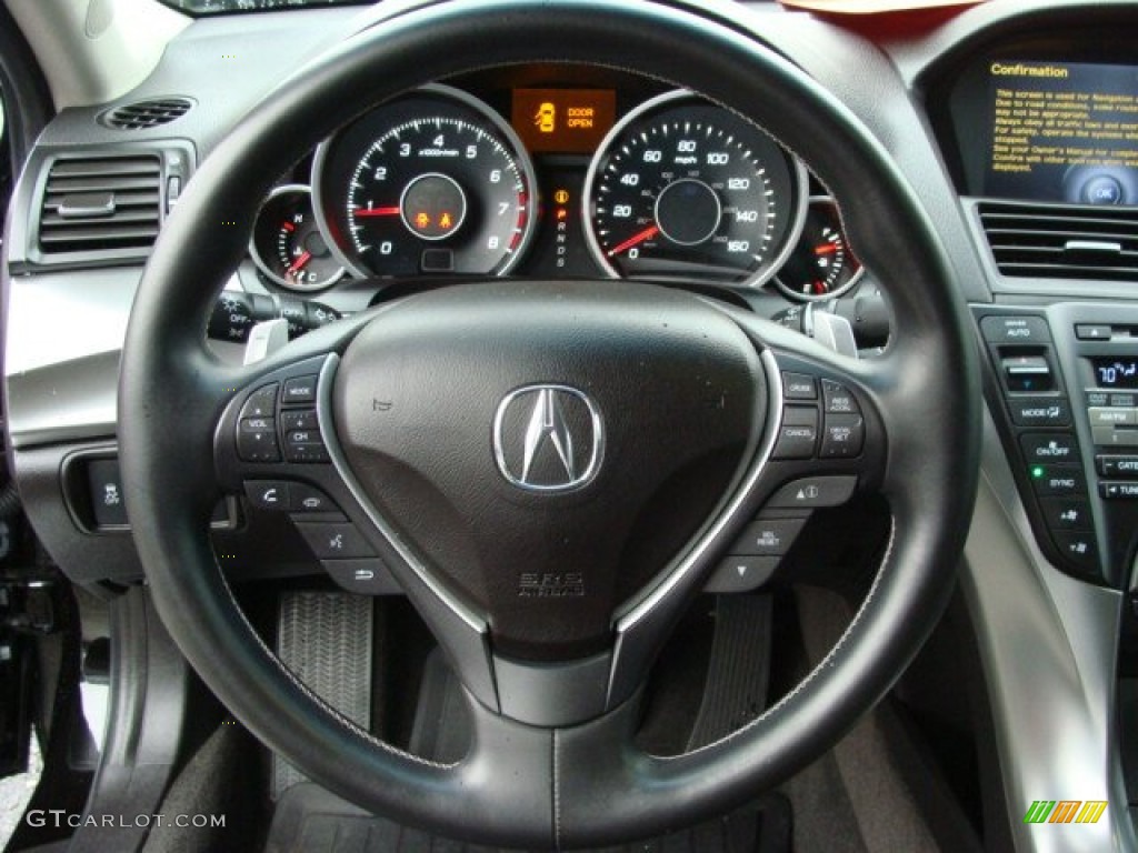 2010 Acura TL 3.7 SH-AWD Technology Ebony Steering Wheel Photo #56846224