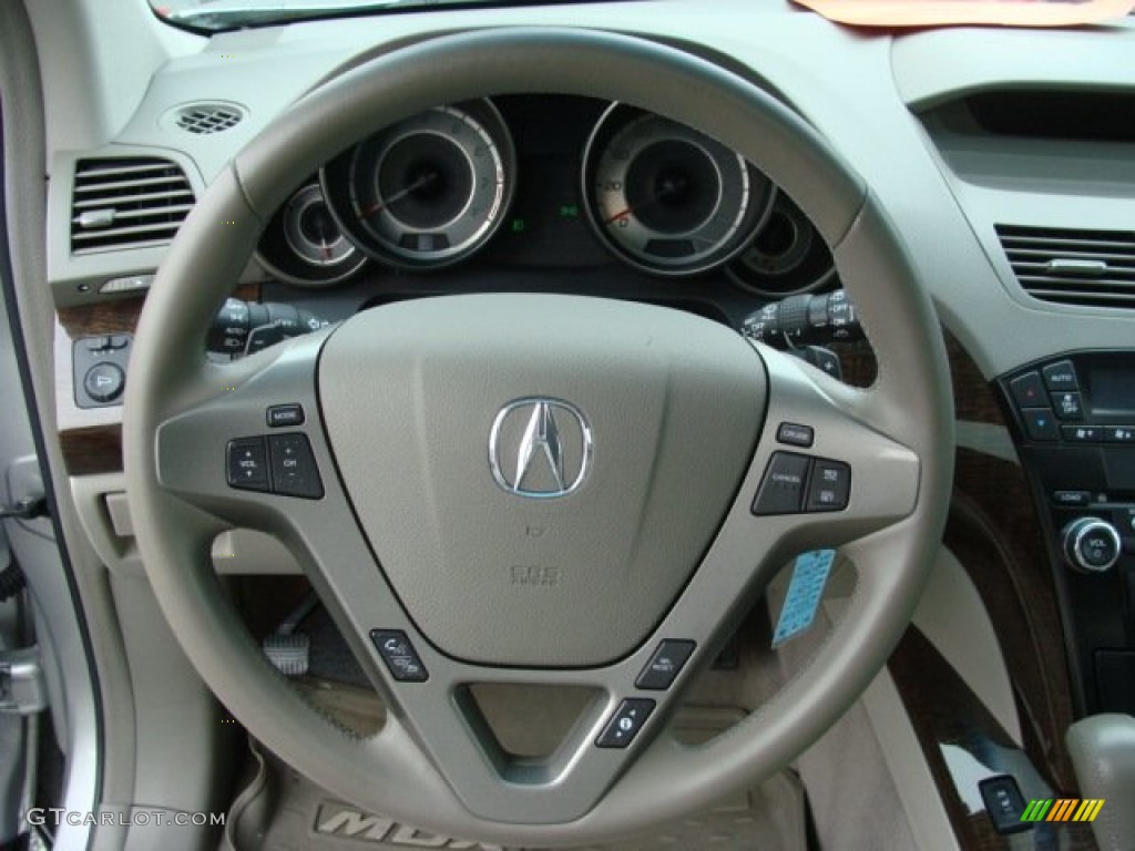 2010 Acura MDX Standard MDX Model Parchment Steering Wheel Photo #56846813