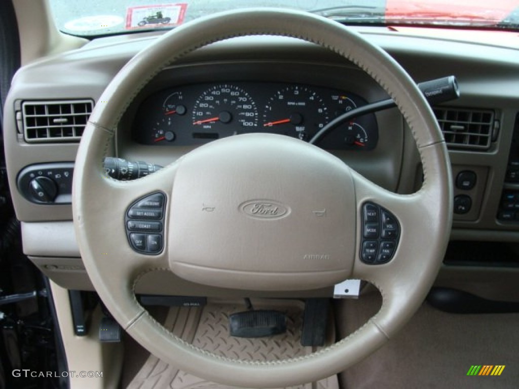 2002 Ford Excursion Limited 4x4 Medium Parchment Steering Wheel Photo #56847392