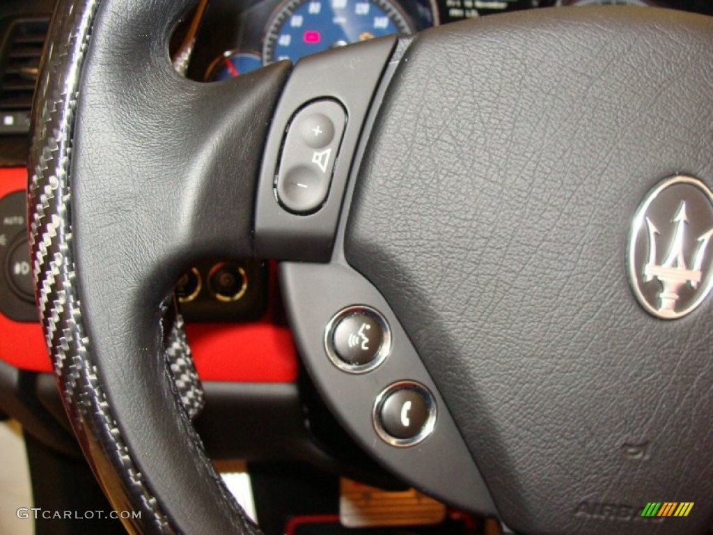 2012 Maserati GranTurismo Convertible GranCabrio Sport Rosso Corallo Steering Wheel Photo #56848754