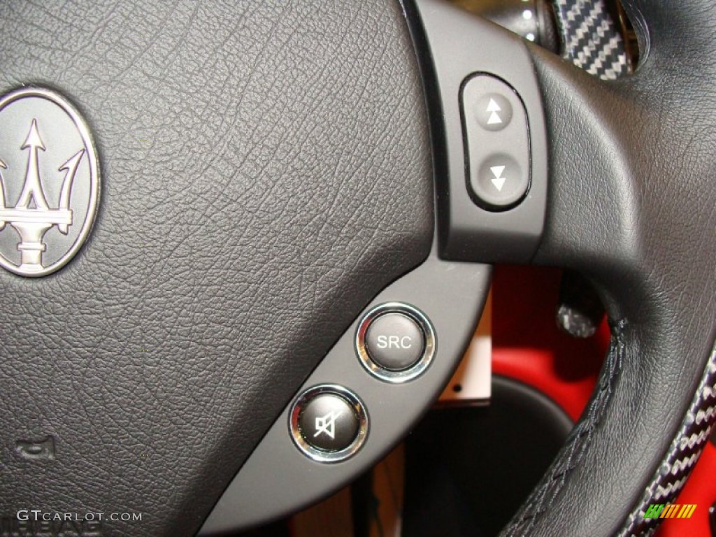 2012 Maserati GranTurismo Convertible GranCabrio Sport Rosso Corallo Steering Wheel Photo #56848763