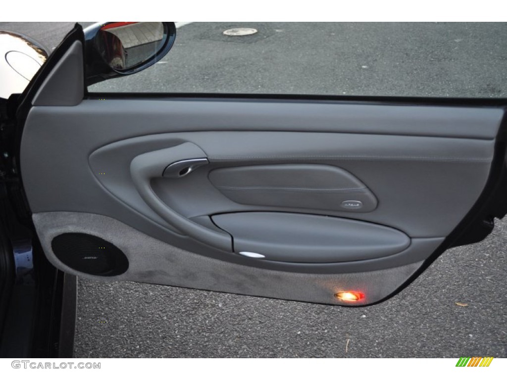 2002 Porsche 911 Turbo Coupe Graphite Grey Door Panel Photo #56849852