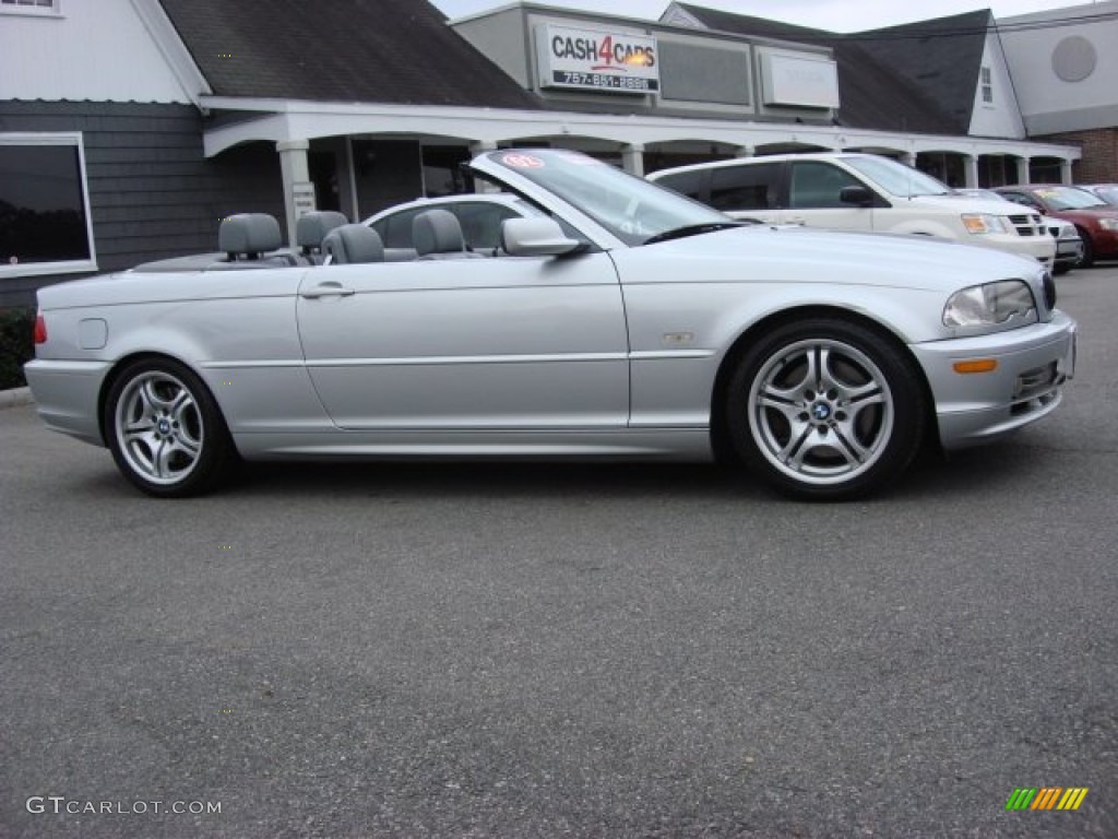 2002 3 Series 330i Convertible - Titanium Silver Metallic / Grey photo #6