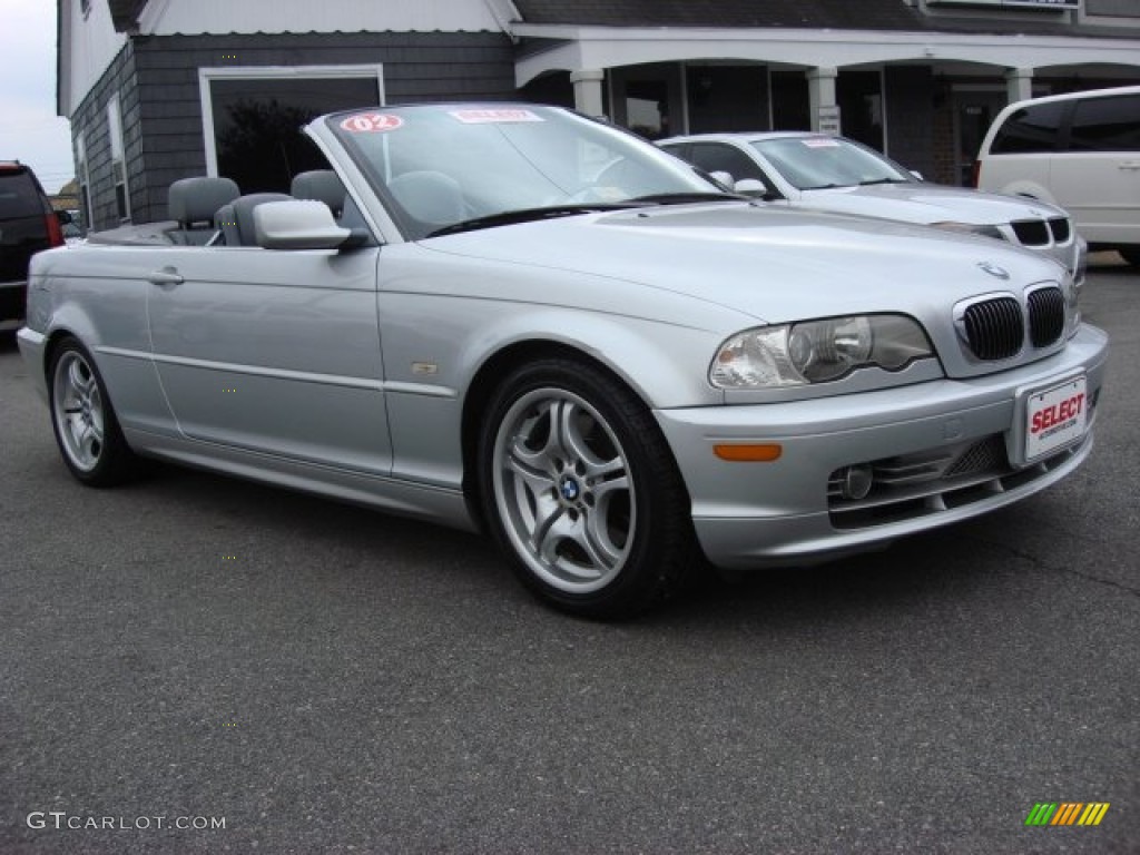 2002 3 Series 330i Convertible - Titanium Silver Metallic / Grey photo #7
