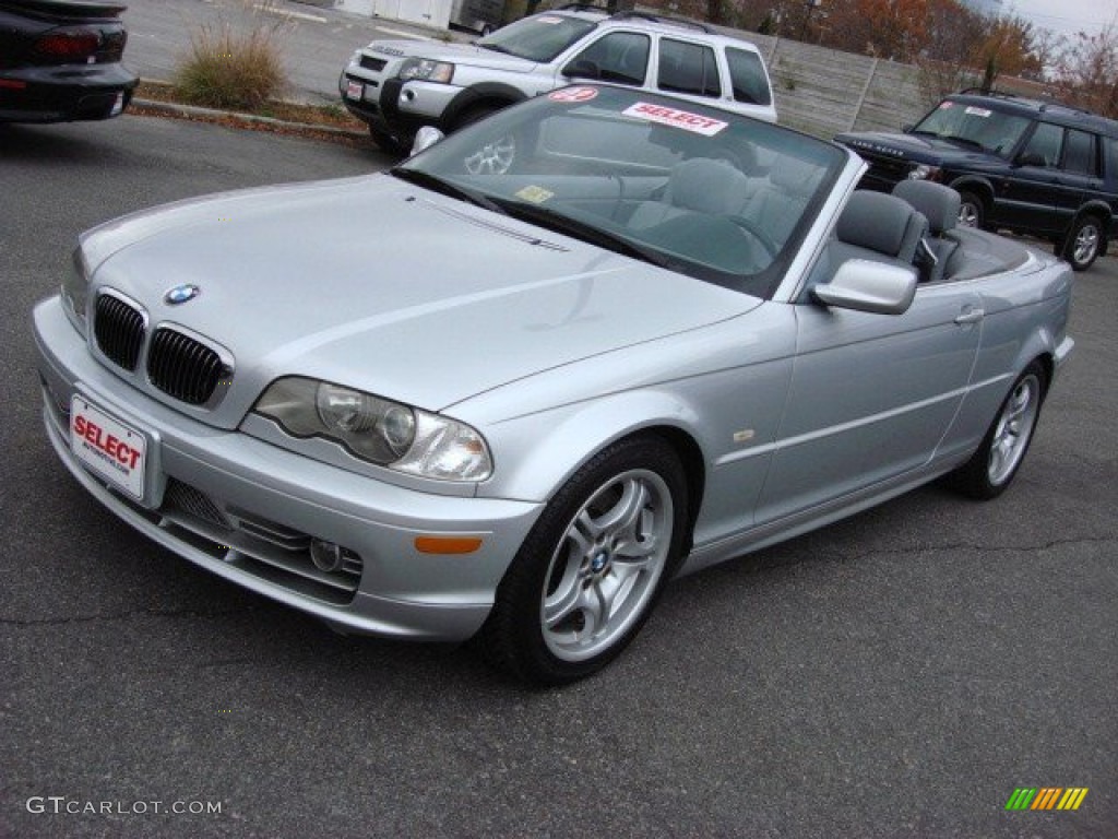 2002 3 Series 330i Convertible - Titanium Silver Metallic / Grey photo #9