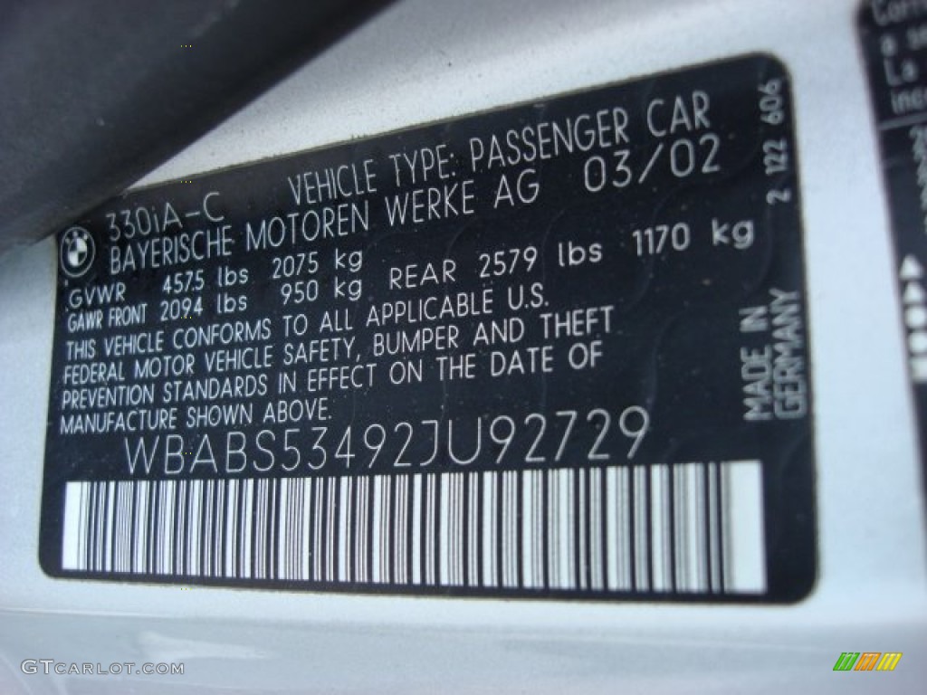 2002 3 Series 330i Convertible - Titanium Silver Metallic / Grey photo #27