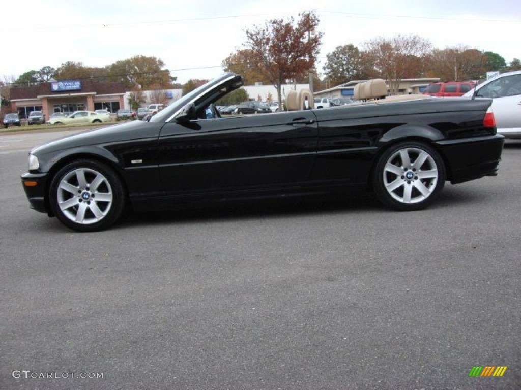 2002 3 Series 325i Convertible - Jet Black / Beige photo #3