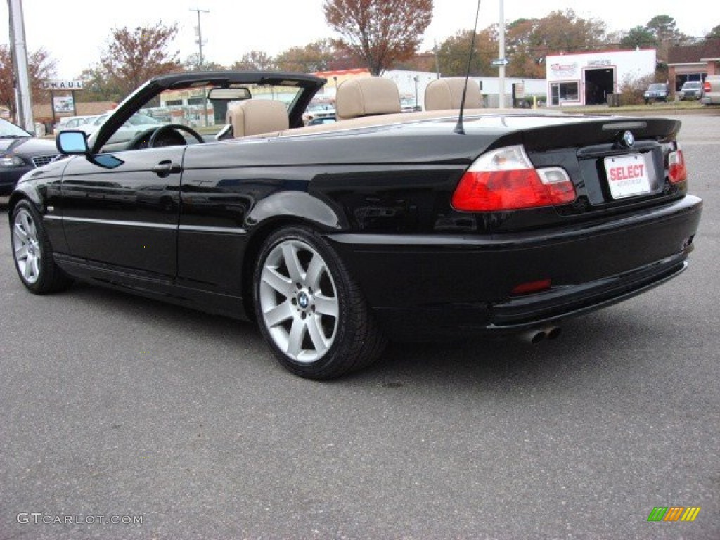 2002 3 Series 325i Convertible - Jet Black / Beige photo #4