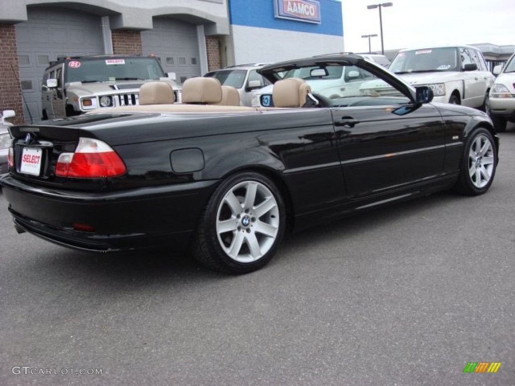 2002 3 Series 325i Convertible - Jet Black / Beige photo #6