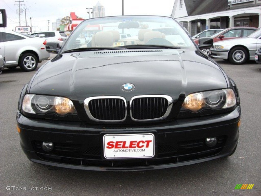 2002 3 Series 325i Convertible - Jet Black / Beige photo #9