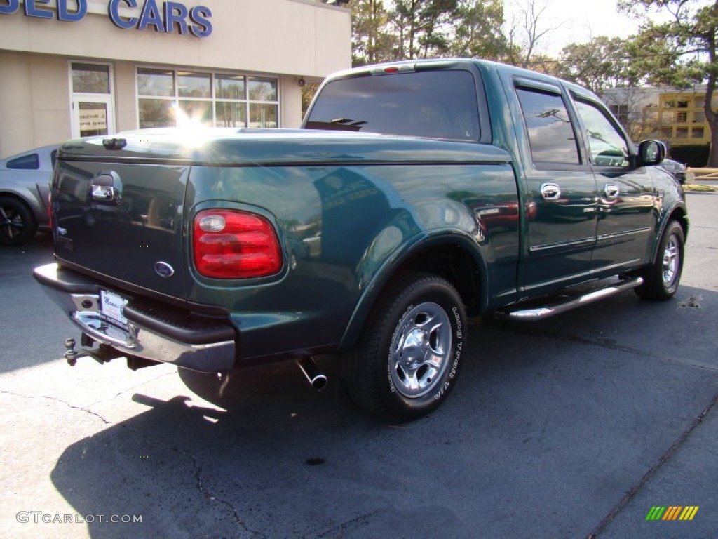 2001 F150 Lariat SuperCrew - Amazon Green Metallic / Medium Parchment photo #8