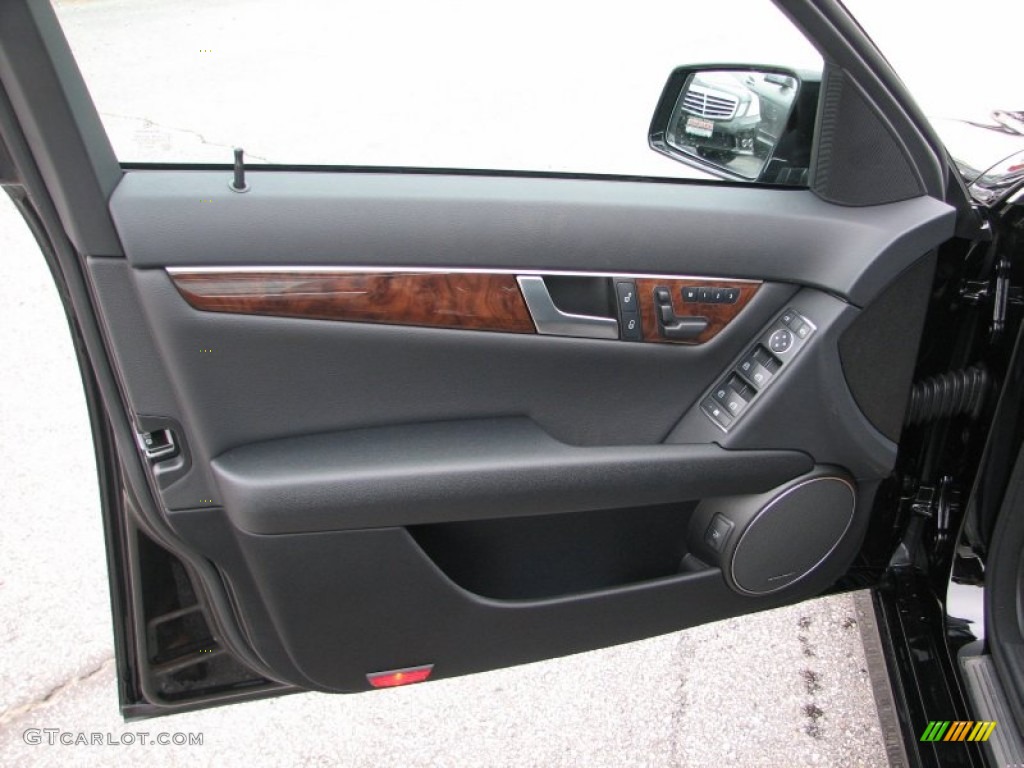 2012 Mercedes-Benz C 300 Sport 4Matic Black Door Panel Photo #56855528