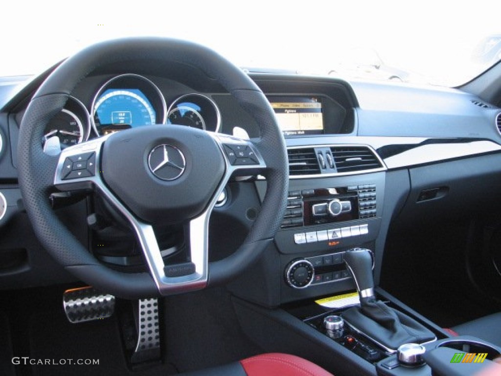 2012 Mercedes-Benz C 63 AMG AMG Classic Red/Black Dashboard Photo #56855996