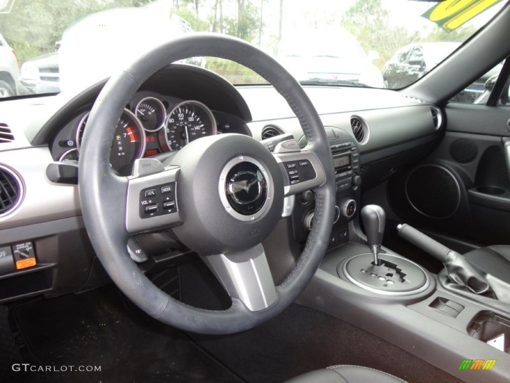 2010 Mazda MX-5 Miata Grand Touring Hard Top Roadster Black Steering Wheel Photo #56856587