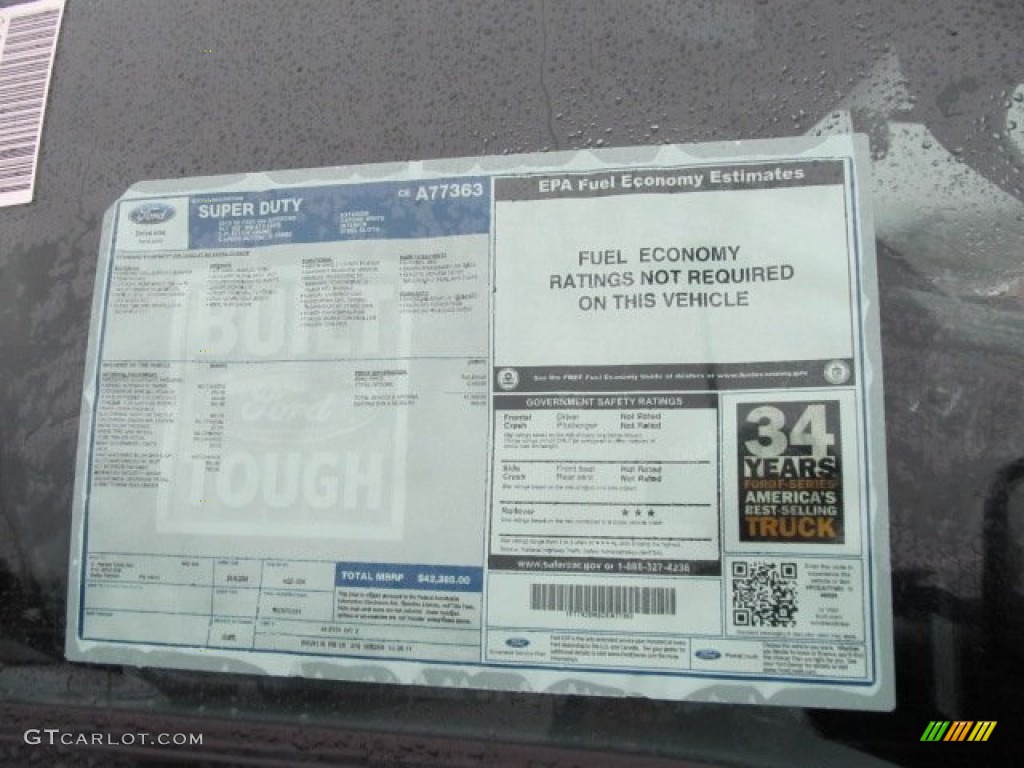2012 Ford F250 Super Duty XLT SuperCab 4x4 Window Sticker Photo #56859152