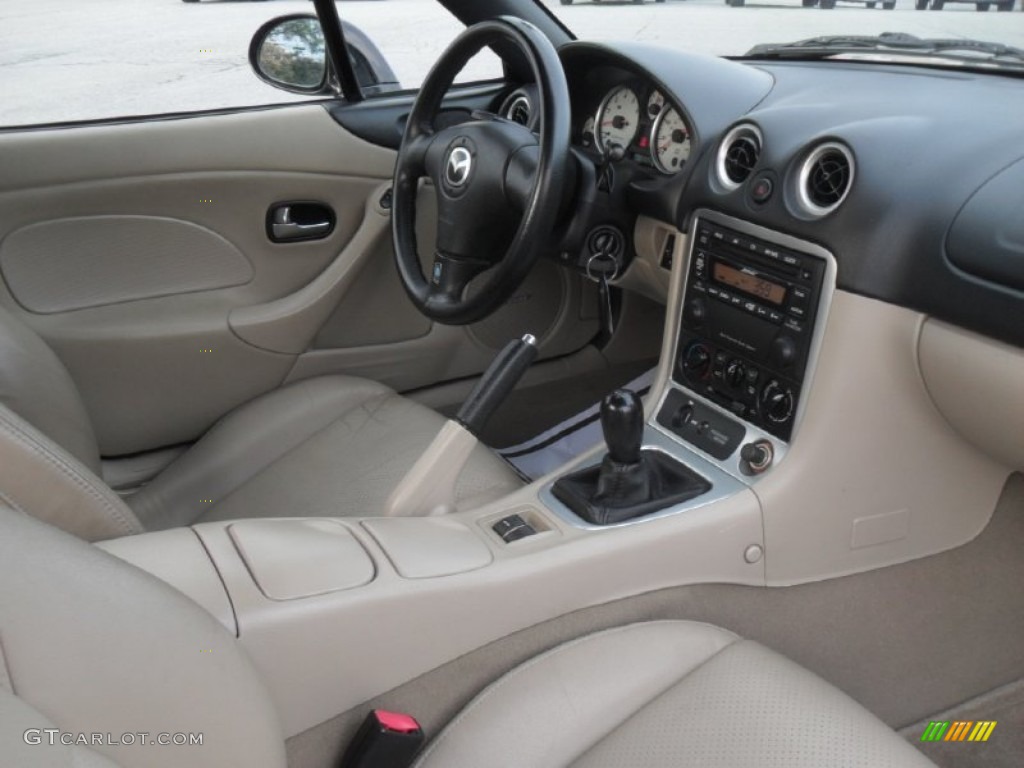 Parchment Interior 2003 Mazda MX-5 Miata LS Roadster Photo #56859617