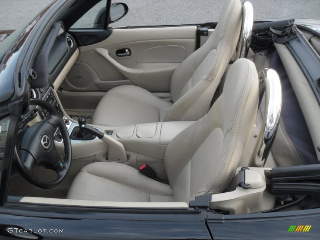 Parchment Interior 2003 Mazda MX-5 Miata LS Roadster Photo #56859692