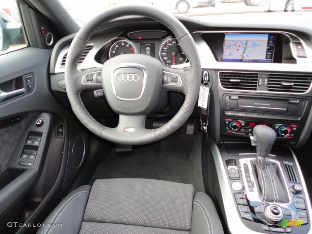 2012 Audi A4 2.0T quattro Sedan Black Steering Wheel Photo #56861066