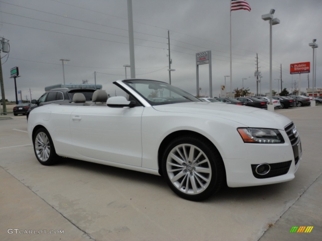 2012 A5 2.0T Cabriolet - Ibis White / Light Gray photo #1