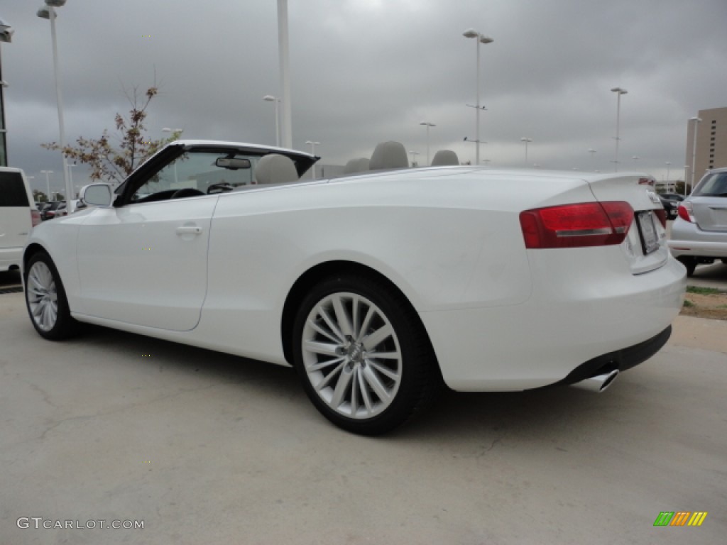 2012 A5 2.0T Cabriolet - Ibis White / Light Gray photo #3