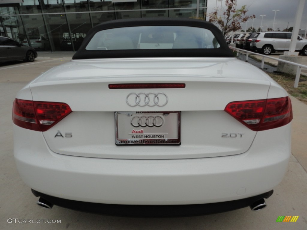 2012 A5 2.0T Cabriolet - Ibis White / Light Gray photo #4