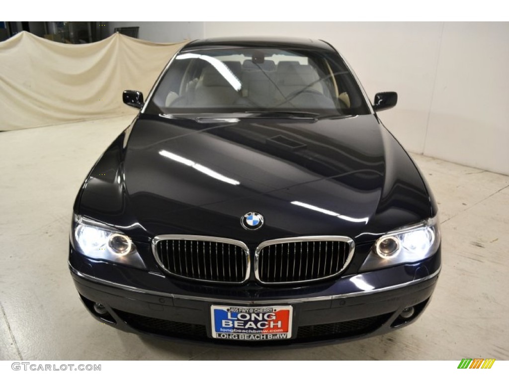 2008 7 Series 750Li Sedan - Monaco Blue Metallic / Cream Beige photo #5