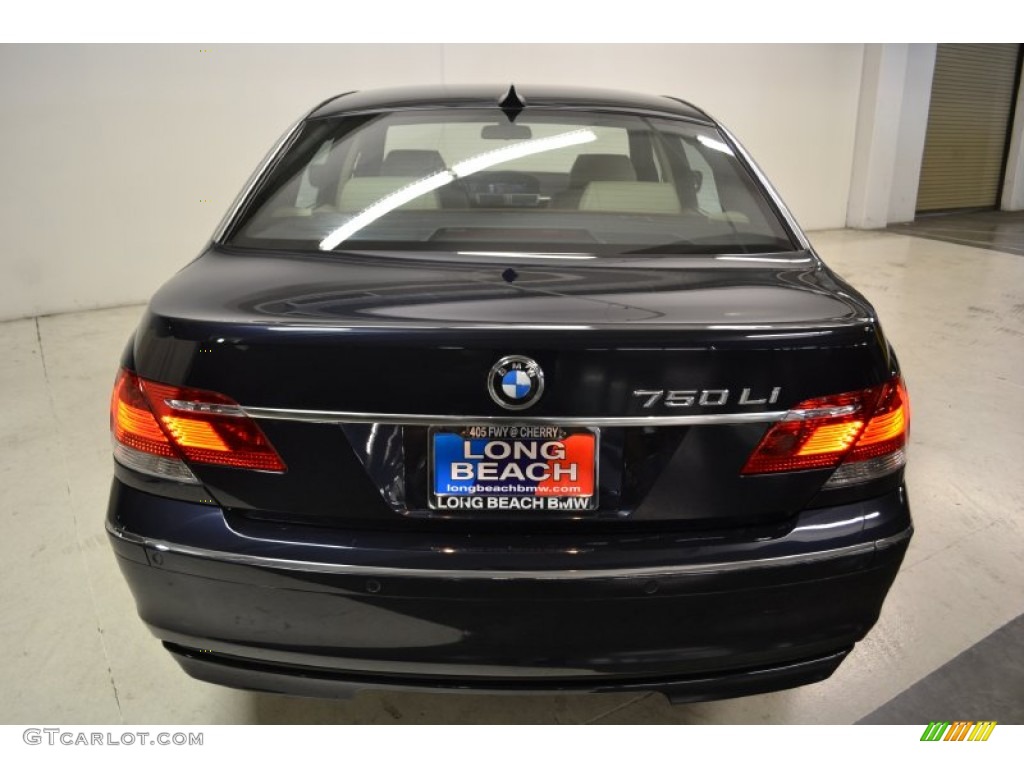 2008 7 Series 750Li Sedan - Monaco Blue Metallic / Cream Beige photo #7