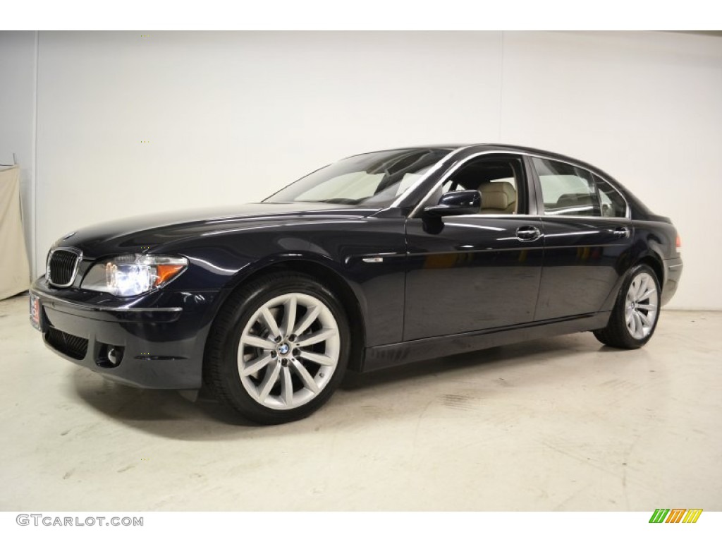 2008 7 Series 750Li Sedan - Monaco Blue Metallic / Cream Beige photo #11