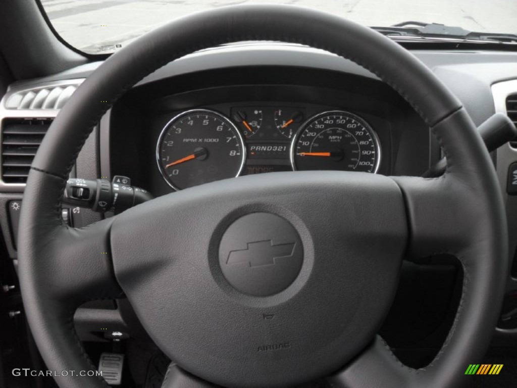 2012 Chevrolet Colorado LT Extended Cab 4x4 Ebony Steering Wheel Photo #56862287