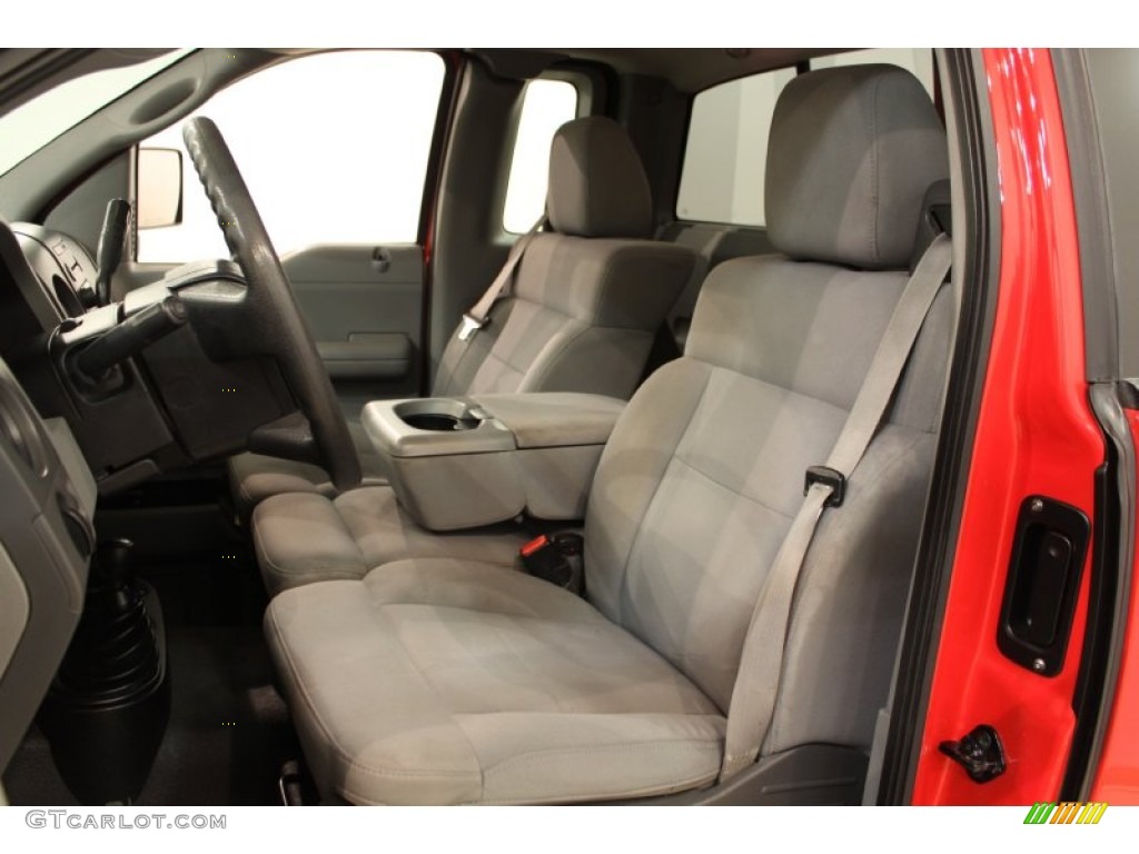 2005 F150 STX Regular Cab 4x4 - Bright Red / Medium Flint Grey photo #6