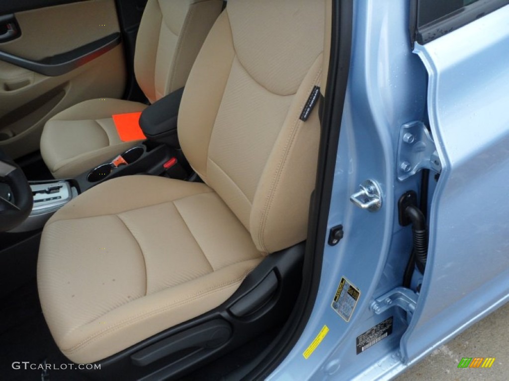 2012 Elantra GLS - Blue Sky Metallic / Beige photo #25