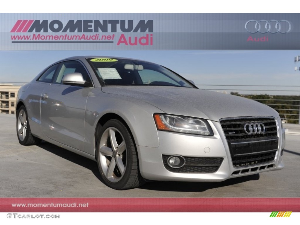 2009 A5 3.2 quattro Coupe - Monza Silver Metallic / Black photo #1