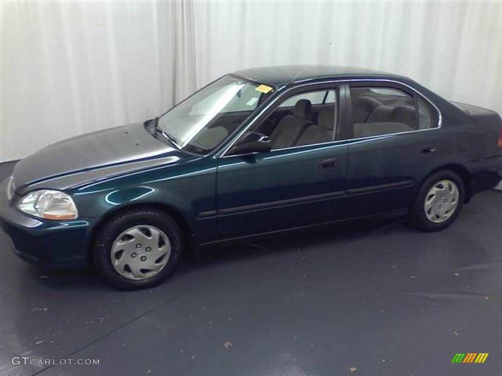 1997 Civic LX Sedan - Cypress Green Metallic / Gray photo #18