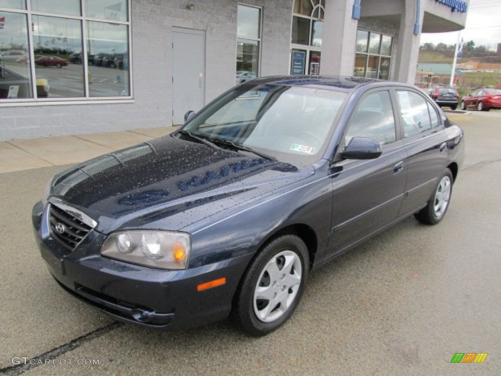 2004 Elantra GLS Sedan - Moonlit Blue / Gray photo #2