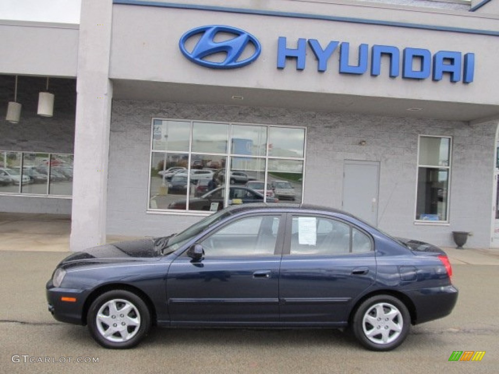 2004 Elantra GLS Sedan - Moonlit Blue / Gray photo #3