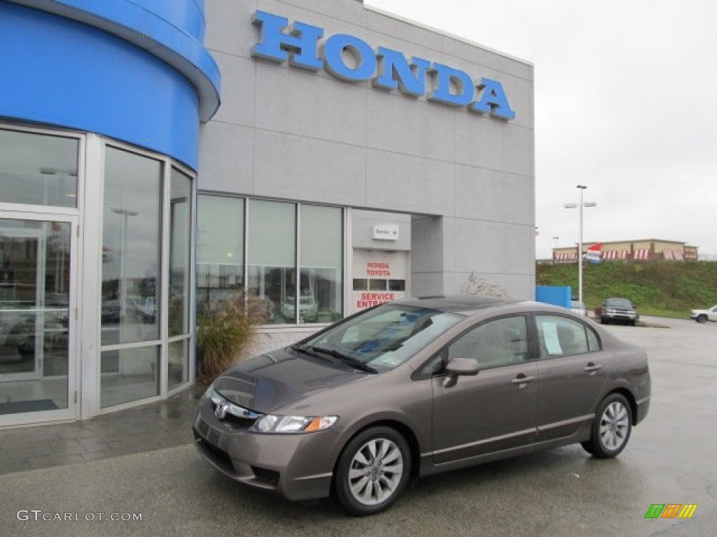 2010 Civic EX Sedan - Urban Titanium Metallic / Beige photo #1