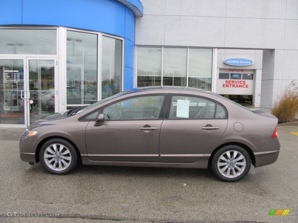 2010 Civic EX Sedan - Urban Titanium Metallic / Beige photo #5