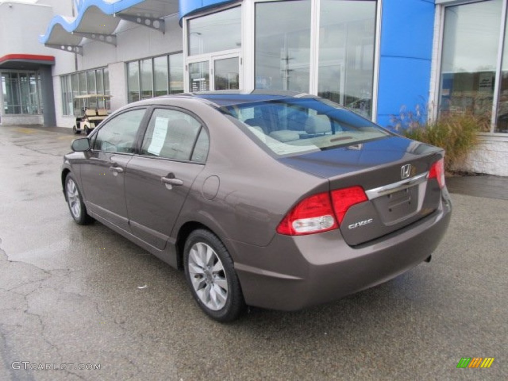 2010 Civic EX Sedan - Urban Titanium Metallic / Beige photo #6