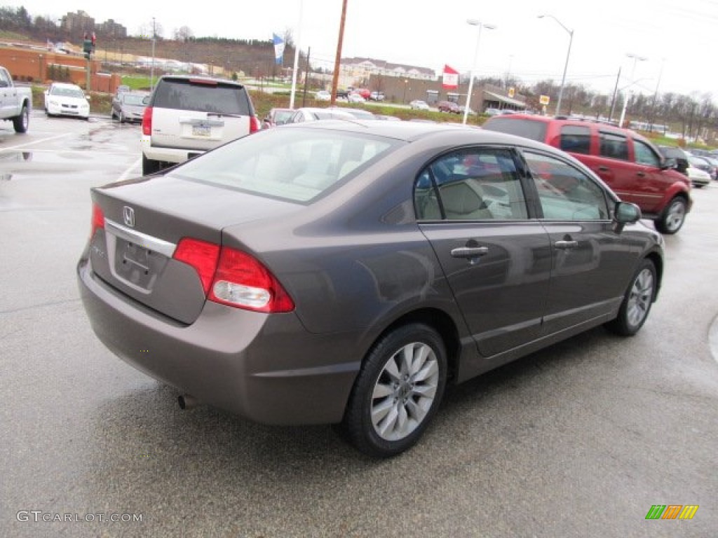 2010 Civic EX Sedan - Urban Titanium Metallic / Beige photo #8